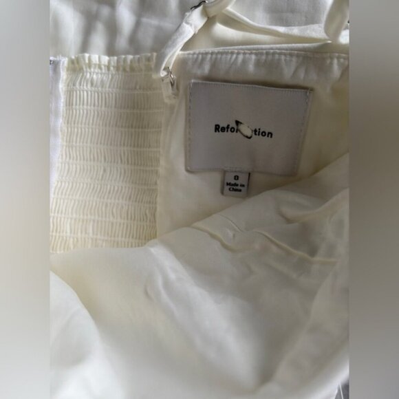 NEW Reformation Lissa Cotton Midi Dress White Ivory Removable Strap | US 0 UK 4 - Picture 13 of 15
